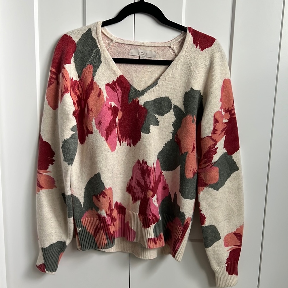 LOFT floral sweater